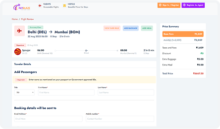 Booking & Passenger Info